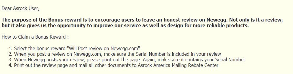 ASRock Giving Rebate Rewards For Newegg Customers Who Leave Verified 
