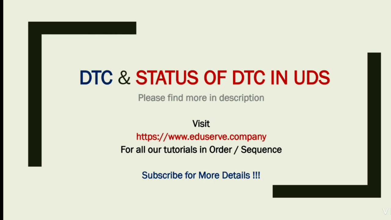 DTC Status Status Of DTC Unified Diagnostic Services UDS Protocol 