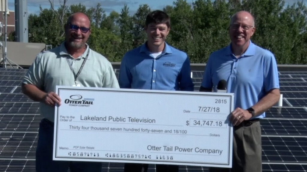 Lakeland PBS Presented With Rebate Check For Solar Energy Switch