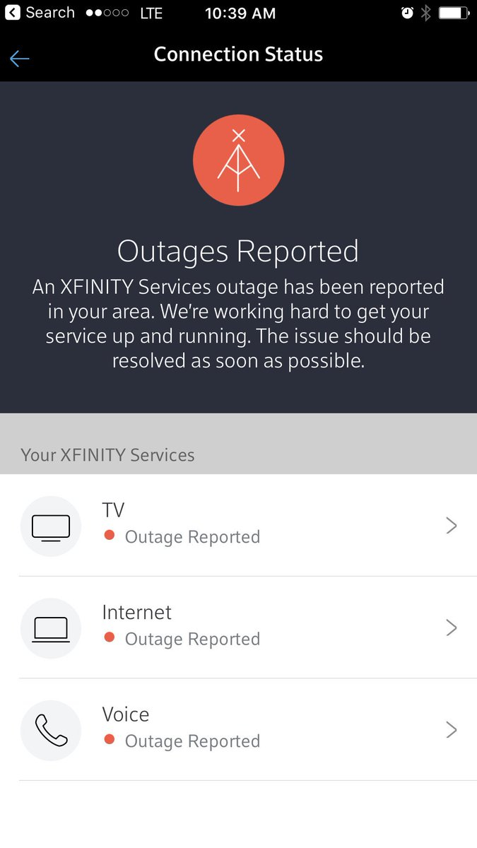 Murali Krishnan On Twitter comcast Has XFINITY outage For Past