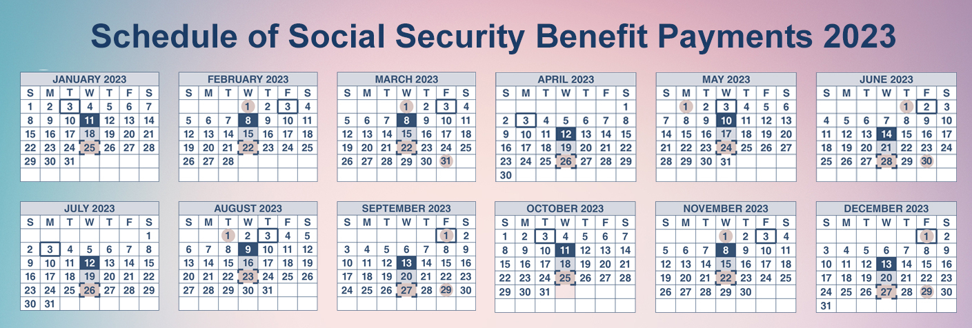 Social Security SSI SSDI Benefit Payments Schedule 2023