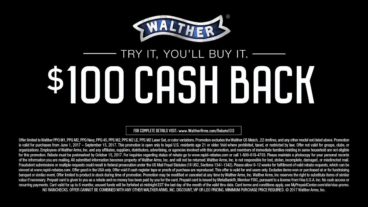 Walther Arms 100 Rebate On PPQ PPS YouTube