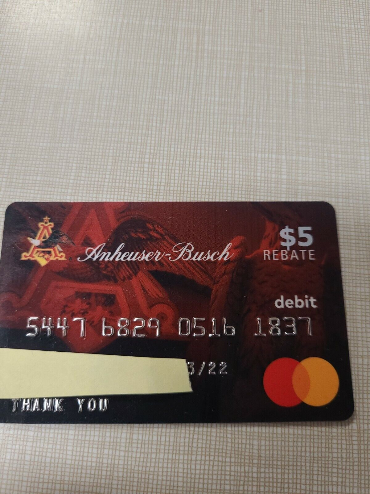 Anheuser Busch 5 Rebate Credit Card Budweiser Bud Light No Value EBay