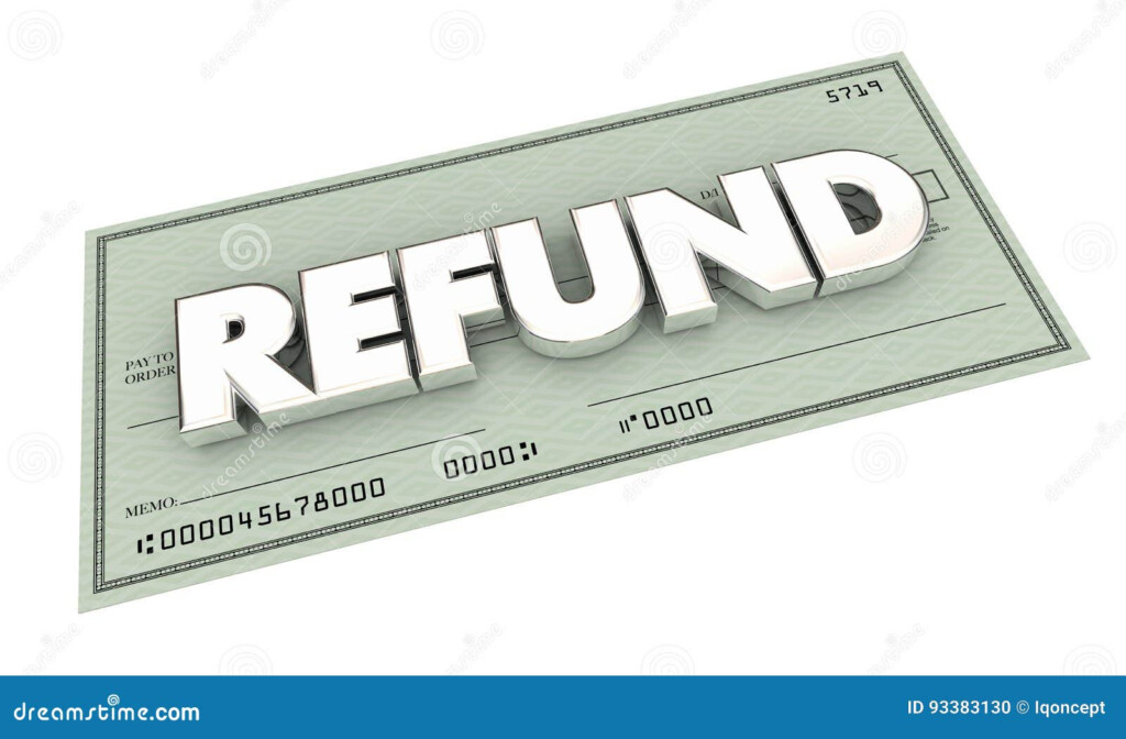 Big Rebate Check Money Back Get Cash Return Refund Stock Image 