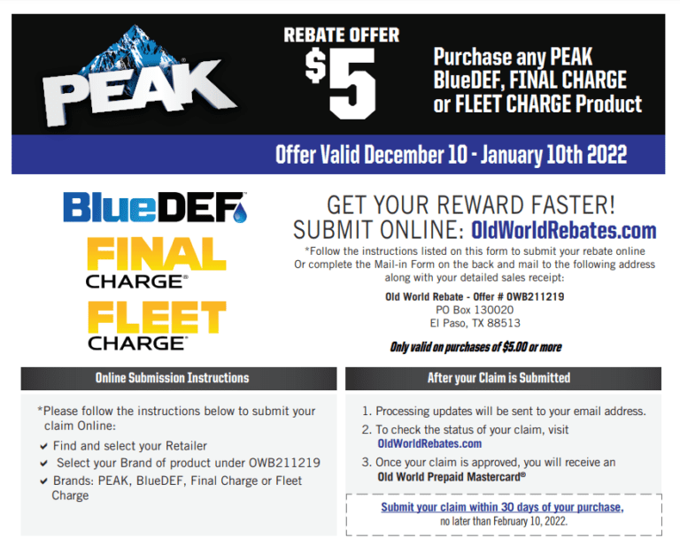 Blue Def Rebate Check Printable Rebate Form