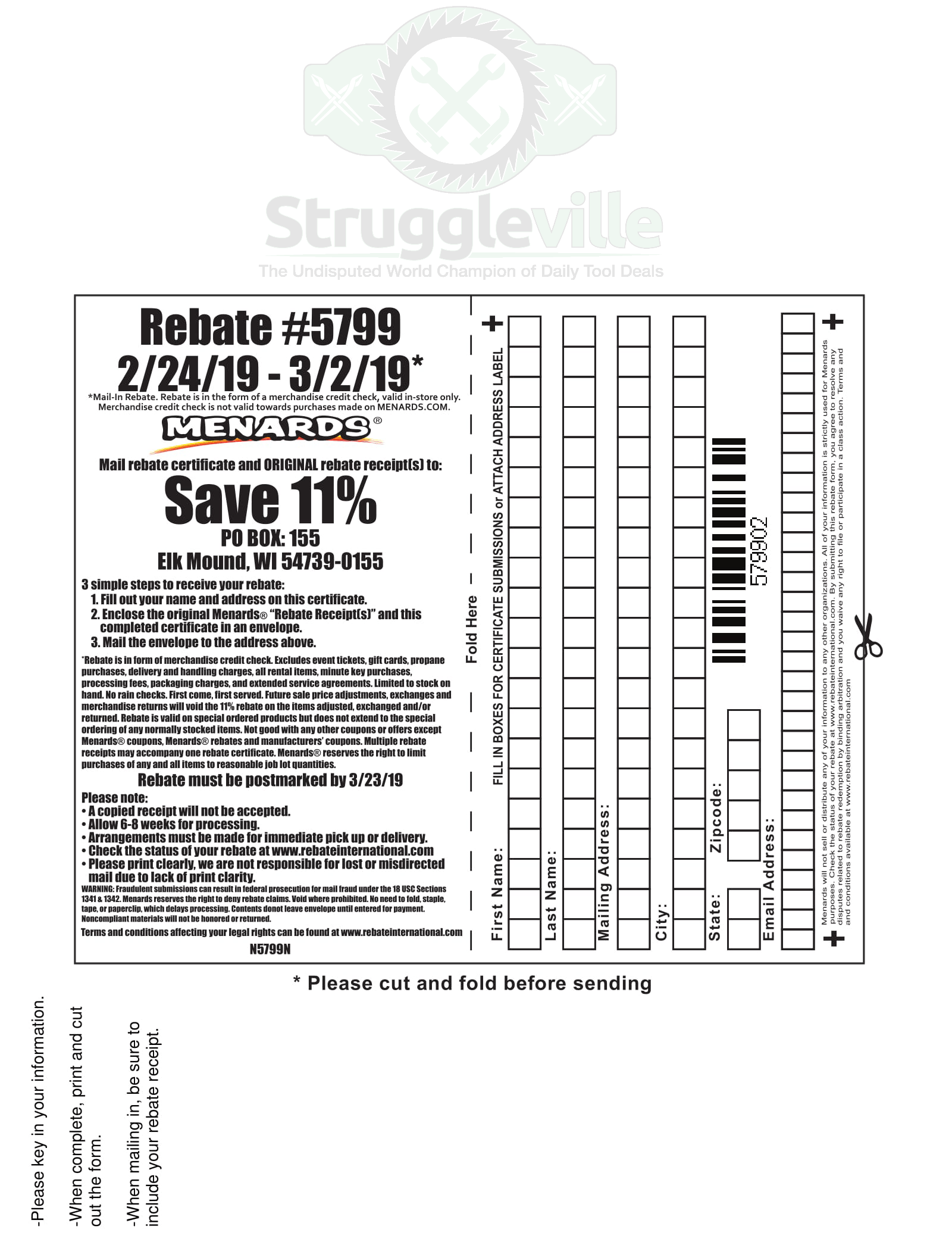 Check Rebate Status Menards MenardsRebate Form