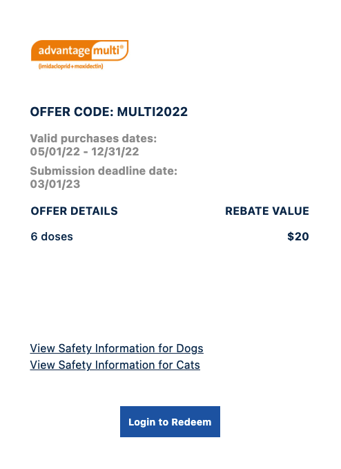 Elanco Printable Rebate Form