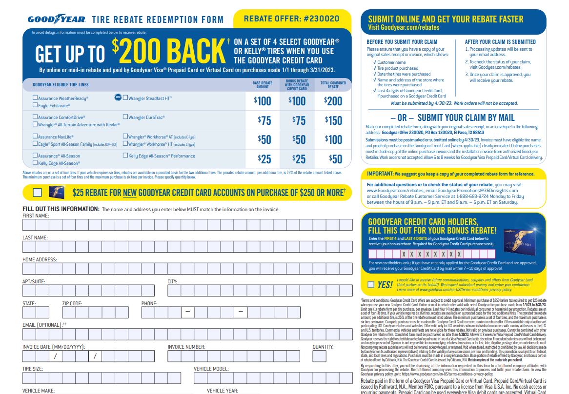 Goodyear Check Rebate Status Easy Steps Solutions Goodyear Rebates