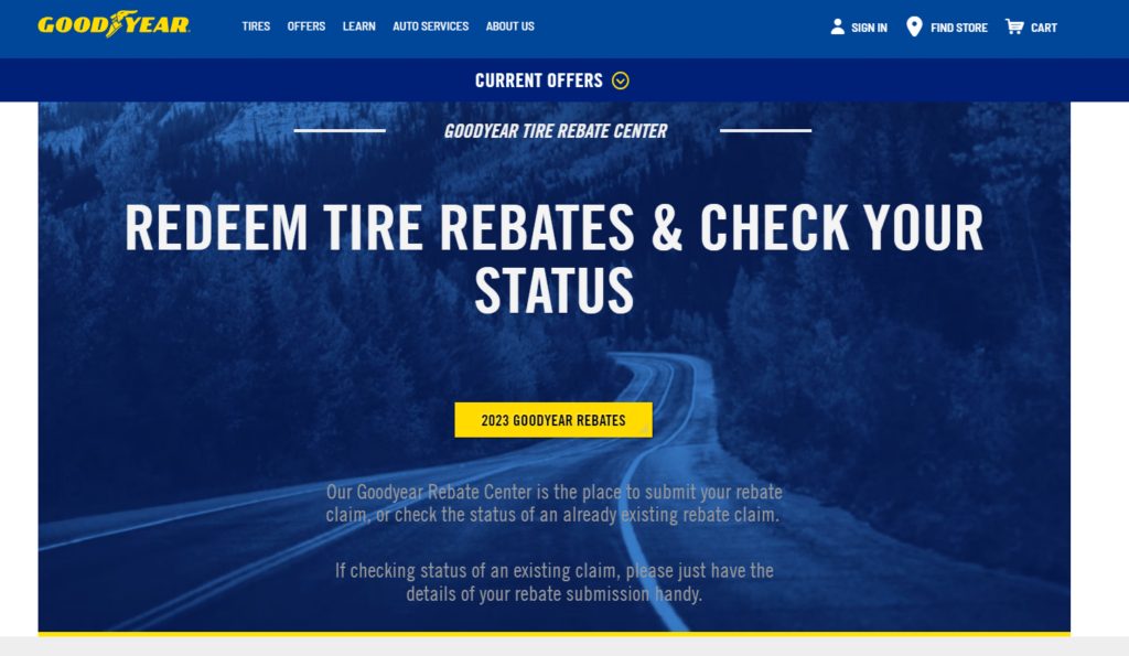 Goodyear Rebate Status Check Your Tire Rebate Goodyear Tires 