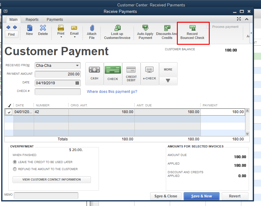 How To Record Returned Or Bounced Check In QuickBooks