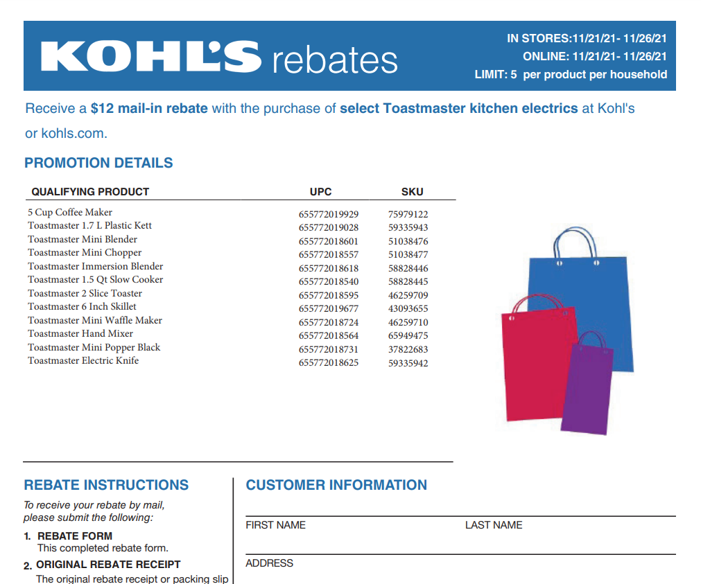 Kohls Rebate Status Application Form Printable Rebate Form