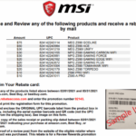 MSI Rebate Access Printable Rebate Form