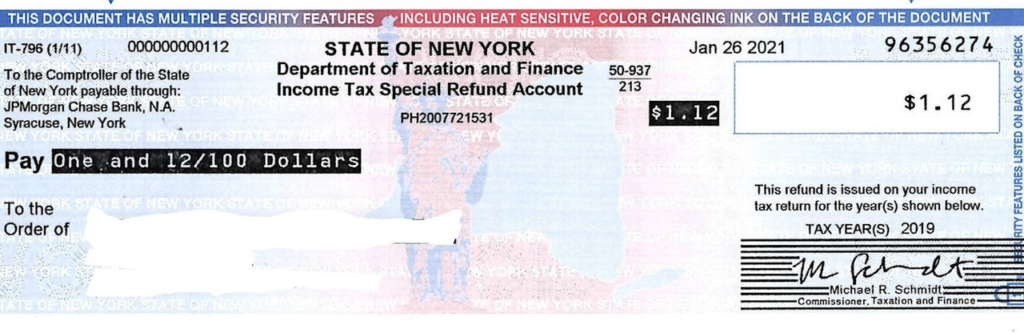 NY Sends Tiny Checks To Pay Interest On Last Year s Tax Refund 