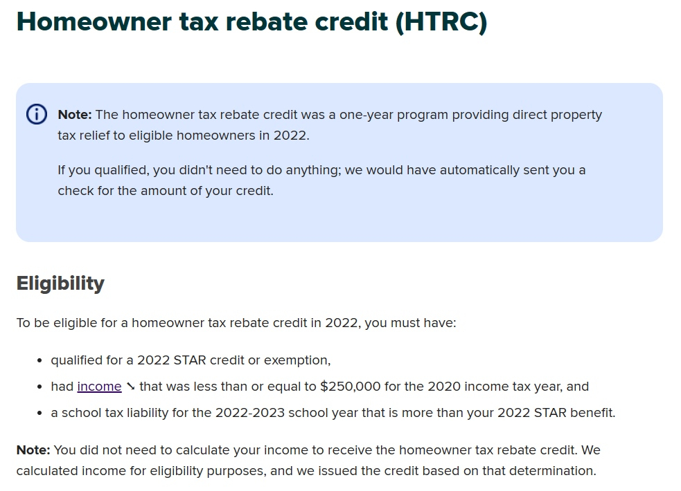 Nys Property Tax Rebate Checks 2023 Eligibility Application Process 