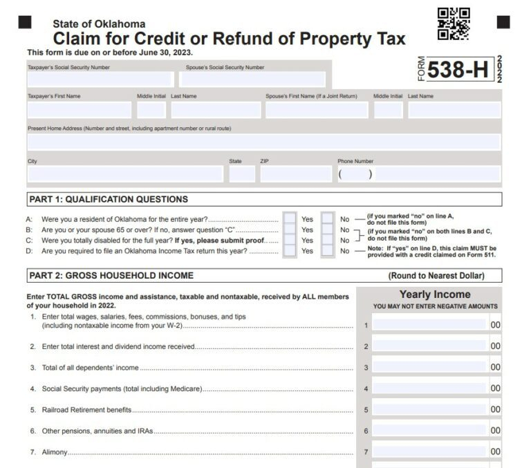 Oklahoma Renters Rebate 2023 Printable Rebate Form PropertyRebate