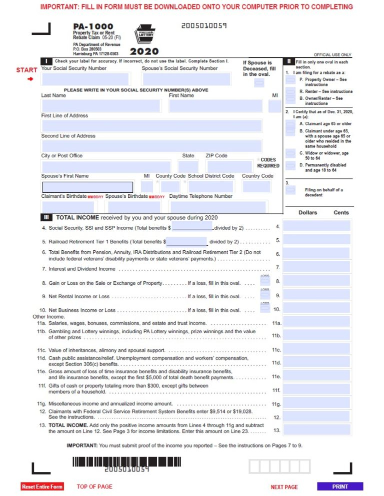 Pa Rental Rebate Status Printable Rebate Form