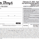 Pepboys Rebate Forms Tracking Printable Rebate Form