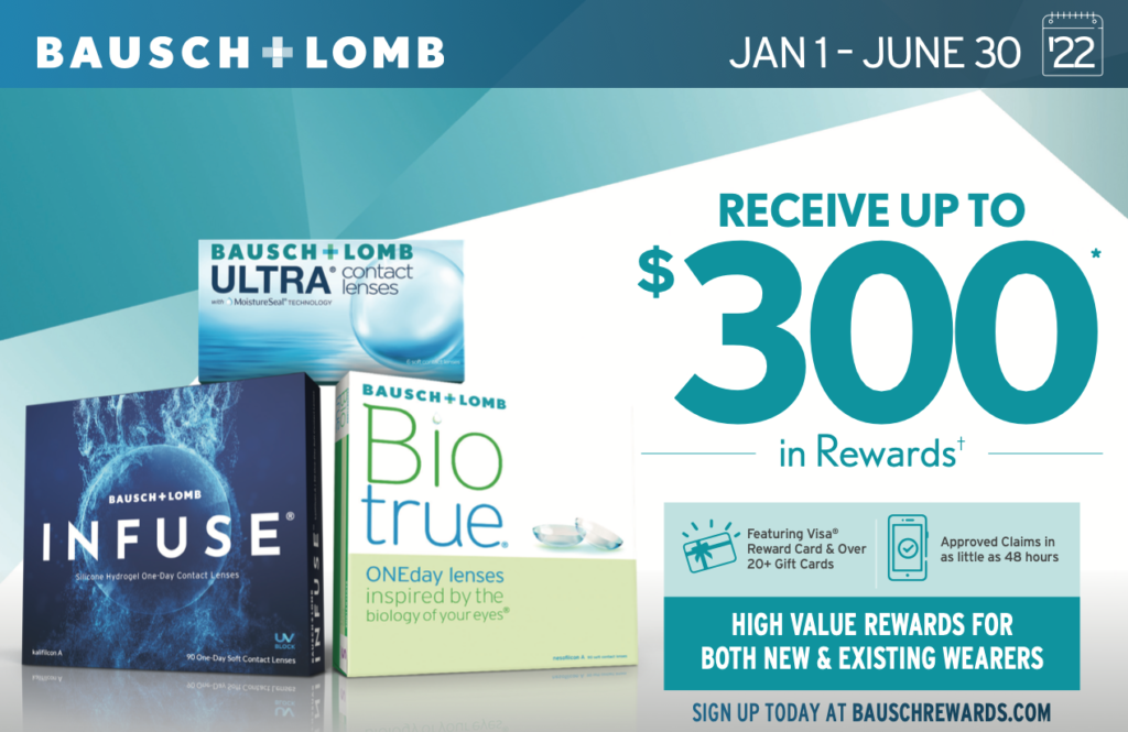 Receive Up To 300 In Rewards On Bausch Lomb Contact Lens Brands