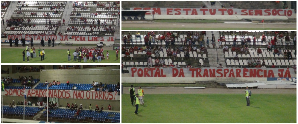 Torcida Do CRB Protesta Com Faixas No Est dio Rei Pel E Diretoria