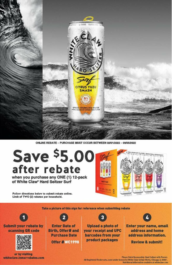 White Claw Offer Code Rebate 2022 Printable Rebate Form